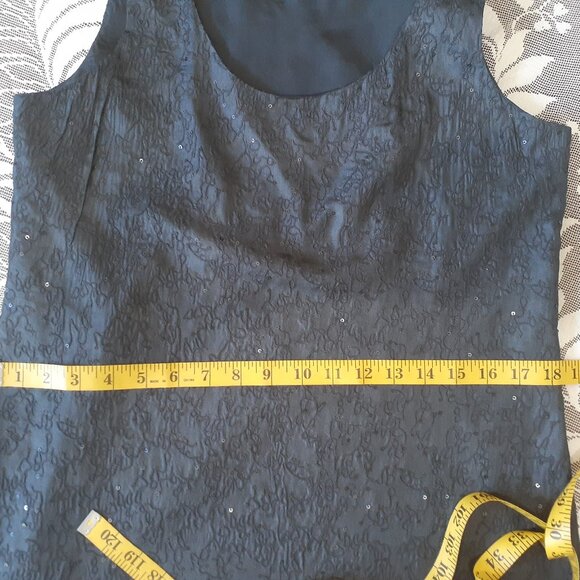 Eileen Fisher Silk Sequin  Shift Mini Dress - Picture 14 of 16